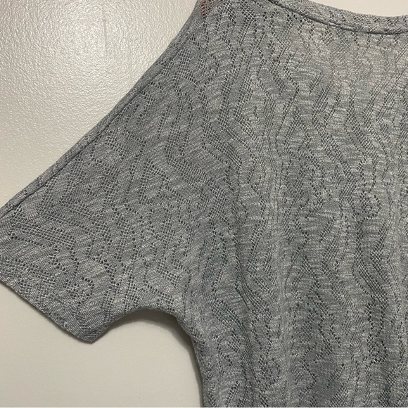 Soft Surroundings Open Knit Short Sleeve Oversized Sweater Womens XL Tunic Gray - Picture 6 of 10
